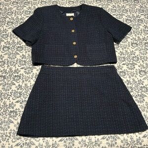 Abercrombie & Fitch navy tweed SET